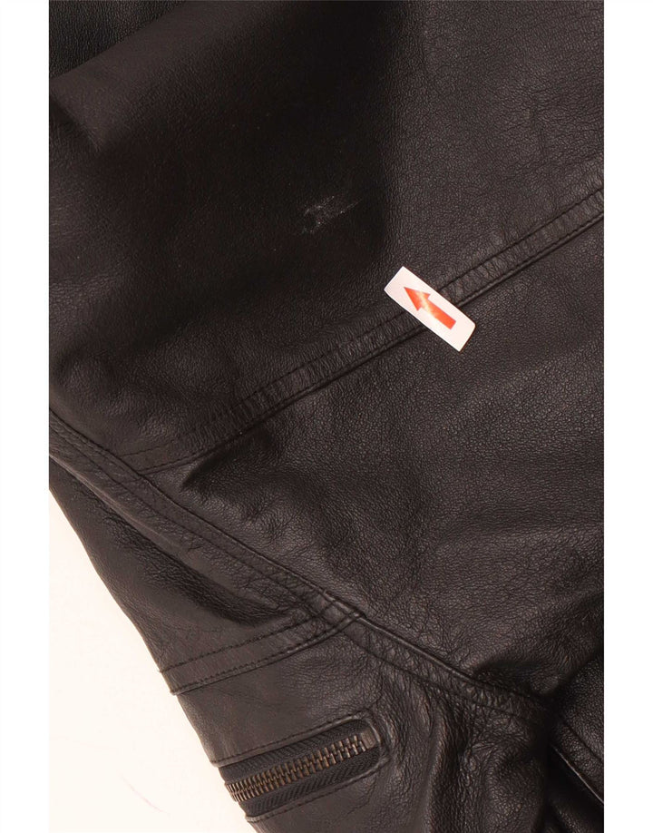 Giubbotto bomber in pelle da uomo C&A EU 48 medio nero