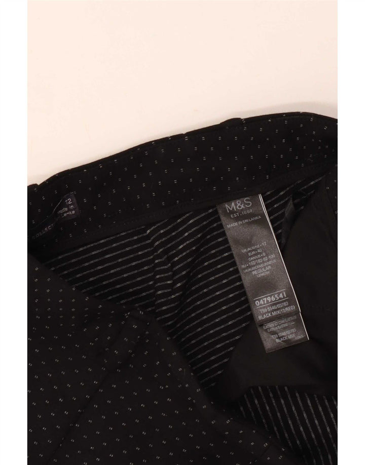 Pantaloni corti da donna Marks & Spencer UK 12 medi W30 L27 neri maculati