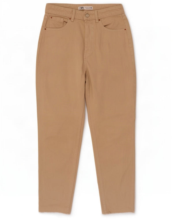Jeans affusolati a vita alta da donna Zara EU 38 Small W28 L28 Cotone beige