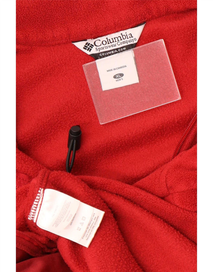 Giacca in pile da uomo Columbia UK 42 XL poliestere rosso