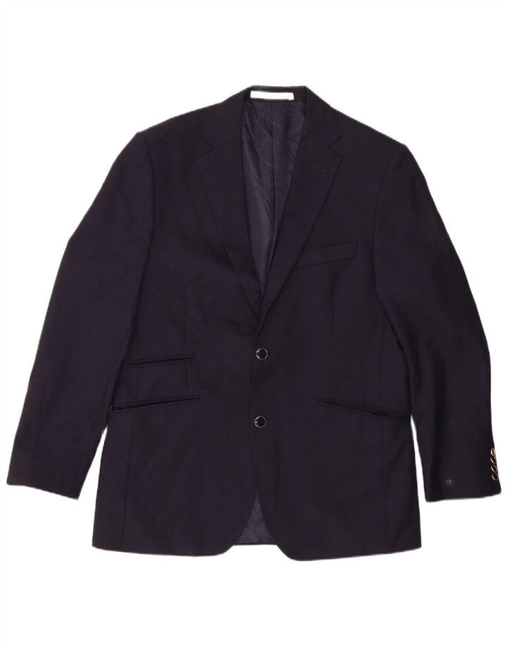 Giacca blazer a 2 bottoni da uomo Marks & Spencer UK 40 media lana blu navy