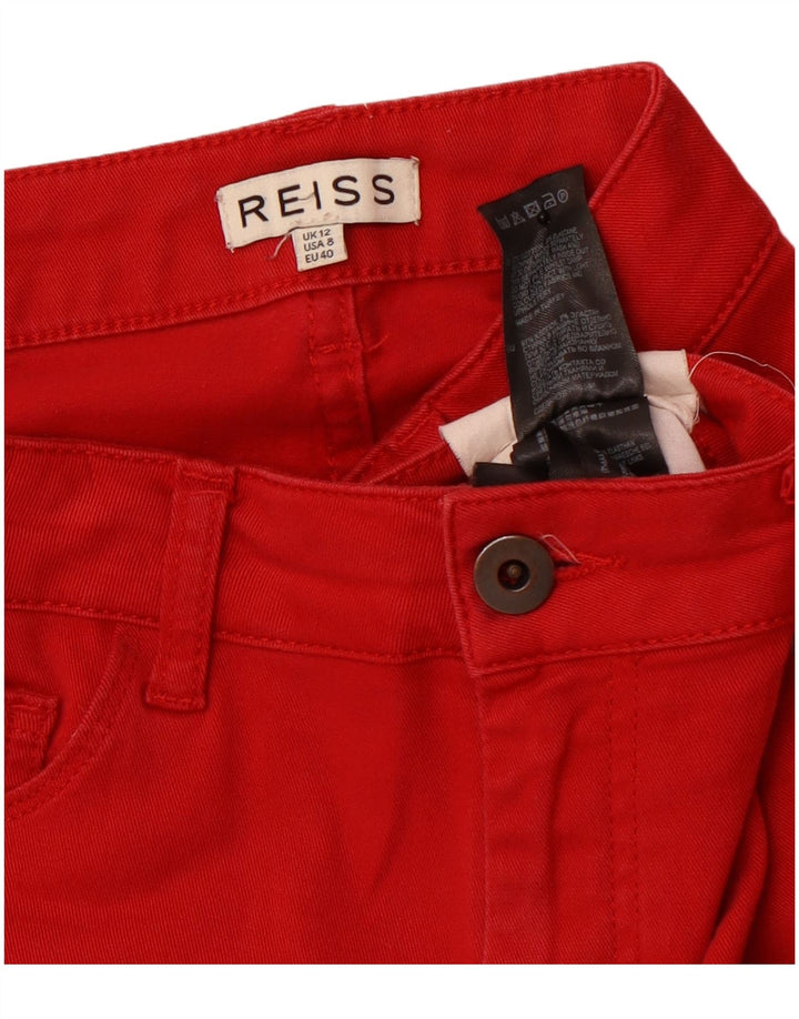 Pantaloni casual skinny da donna REISS UK 12 medi W30 L32 cotone rosso