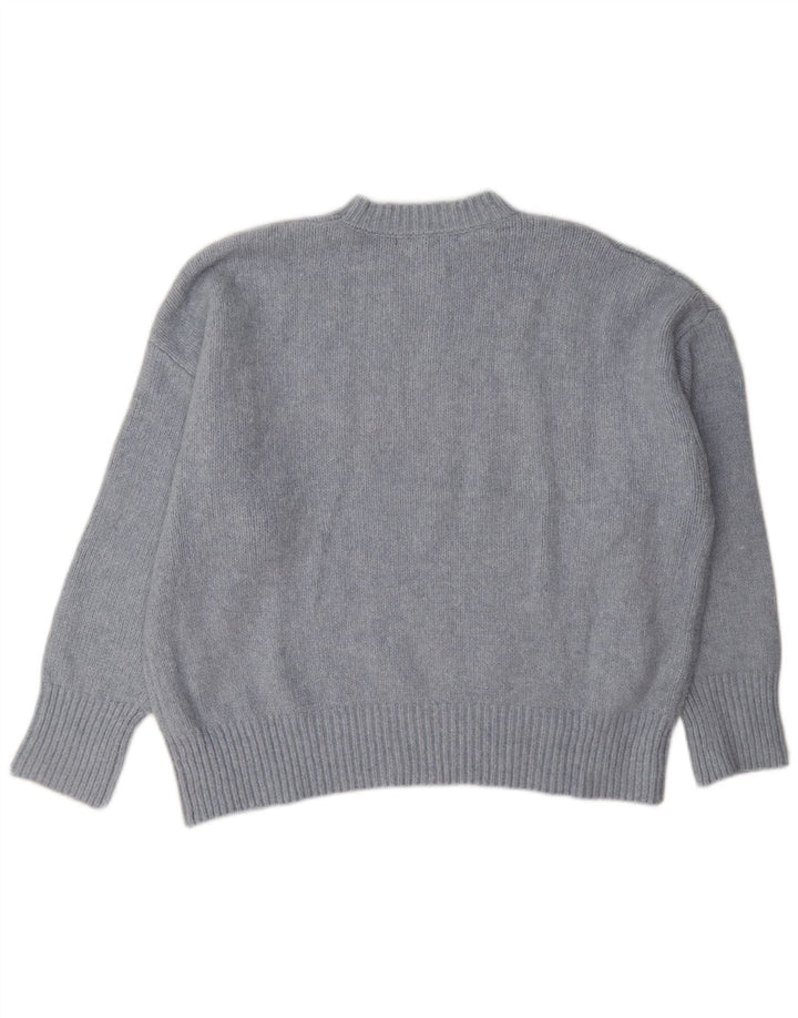 Maglione girocollo oversize da donna Zara UK 10 piccolo poliestere grigio
