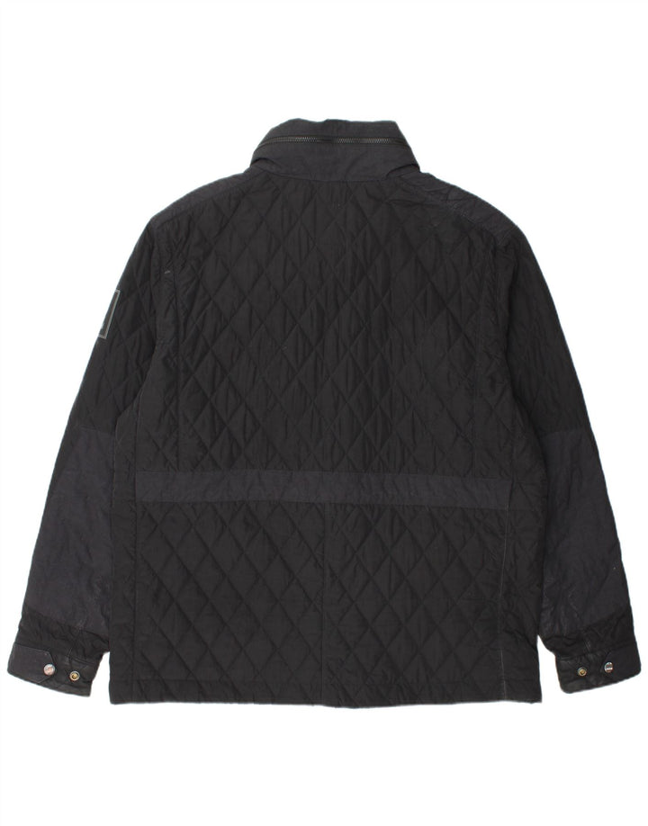 TIMBERLAND Mens Hooded Quilted Jacket UK 42 XL Black Polyester