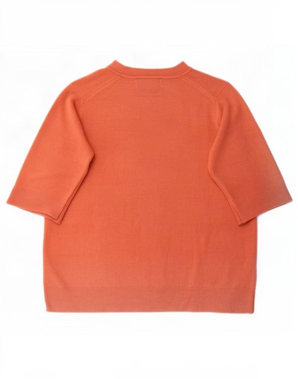 Maglione maglione girocollo da donna Marks & Spencer UK 16 grande arancione