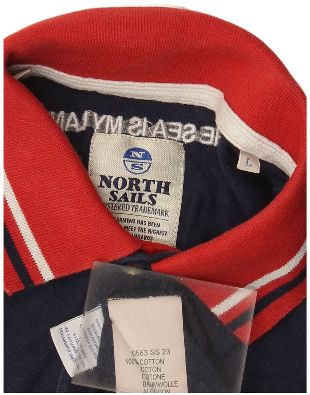 Polo da uomo North Sails Large in cotone color block blu navy
