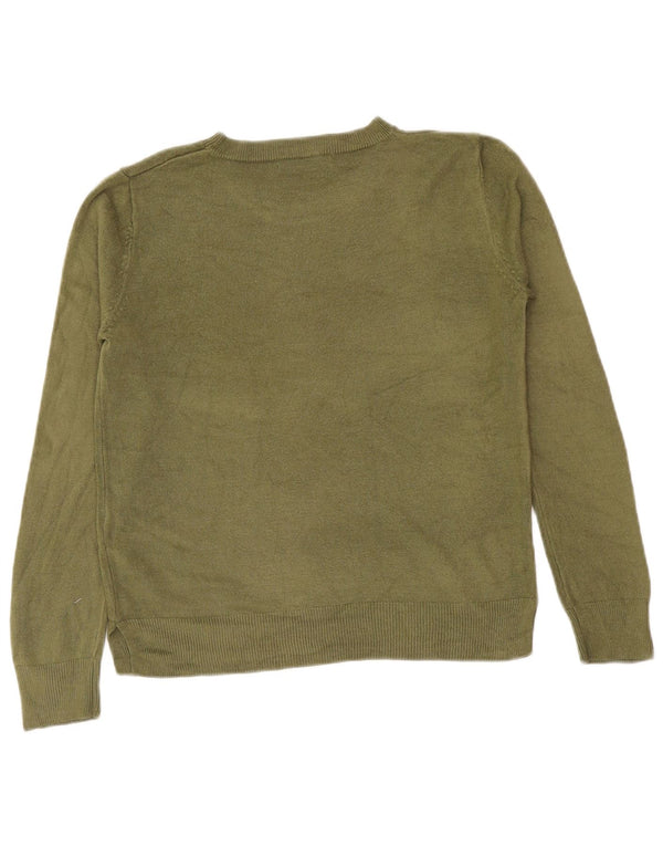 Maglione maglione girocollo da donna Marks & Spencer UK 10 piccolo acrilico verde