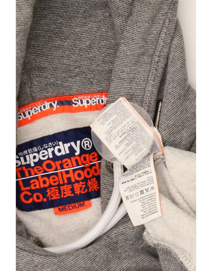 Maglione con cappuccio da uomo Superdry in cotone grigio medio