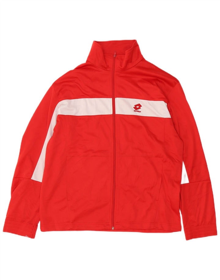 FILA Mens Tracksuit Top Jacket Large Red Polyester