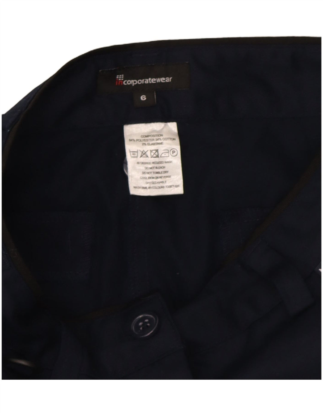 Bermuda da donna Marks & Spencer UK 6 XS W26 poliestere blu navy