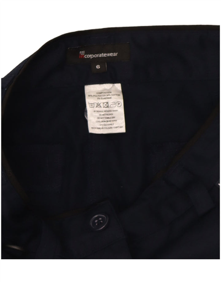Bermuda da donna Marks & Spencer UK 6 XS W26 poliestere blu navy