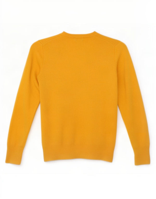 Maglia Benetton Bambina Scollo V 9-10 Anni Small Giallo Lana Vergine