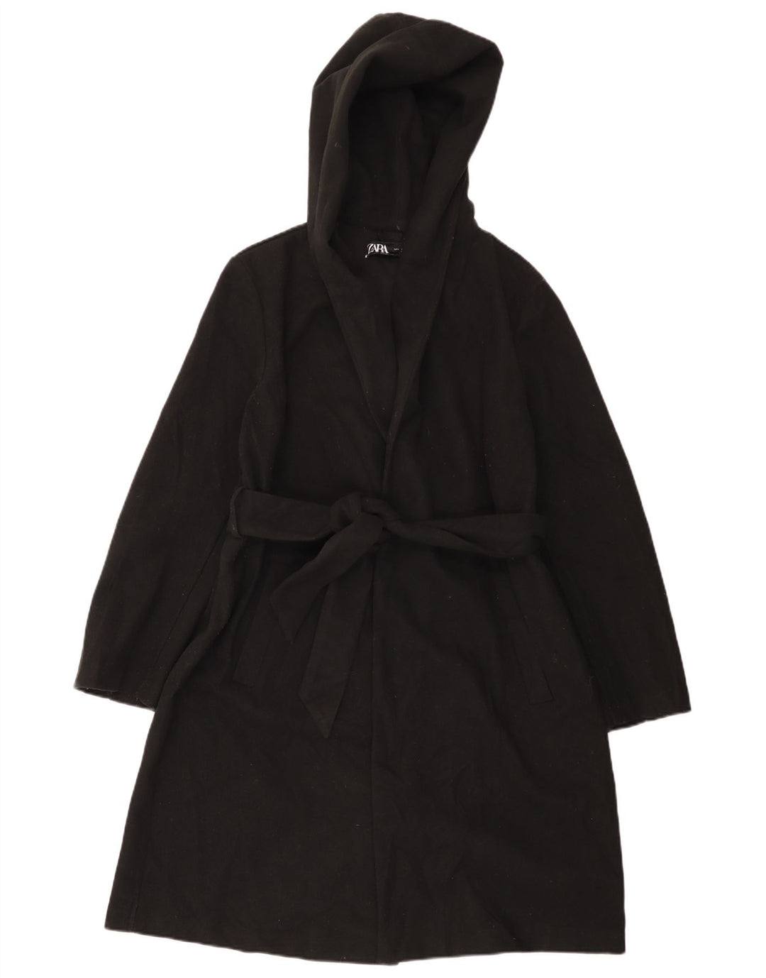 Soprabito con cappuccio da donna ZARA UK 16 grande poliestere nero