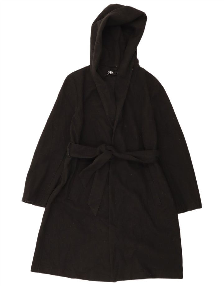 Soprabito con cappuccio da donna ZARA UK 16 grande poliestere nero
