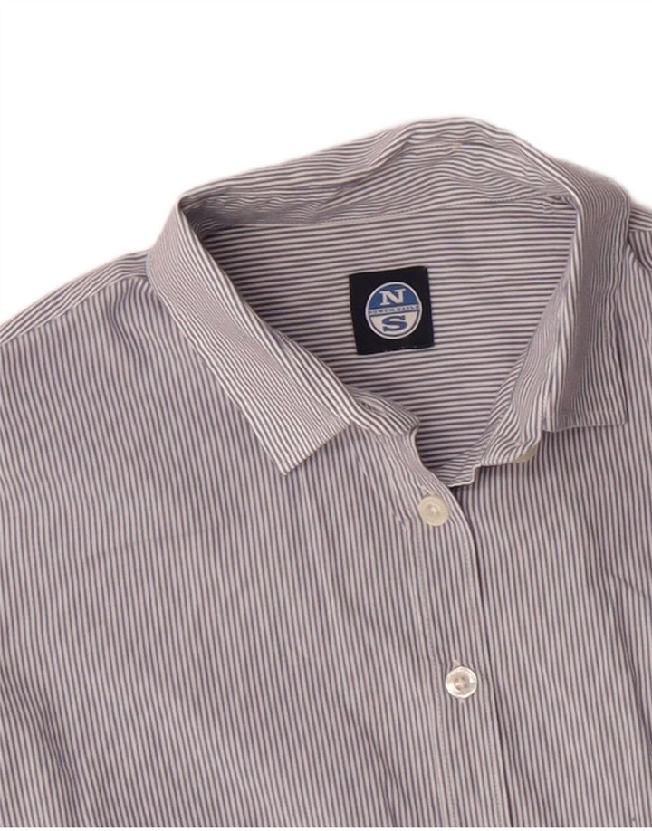 Camicia da donna North Sails UK 10 piccolo cotone gessato blu