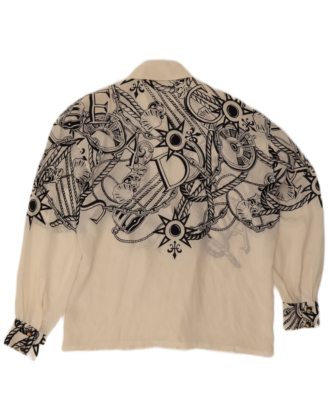 Camicetta da donna con motivo astratto Escada EU 40 medio bianco sporco