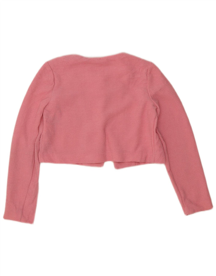 Maglione cardigan corto da donna Zara UK 10 piccolo poliestere rosa