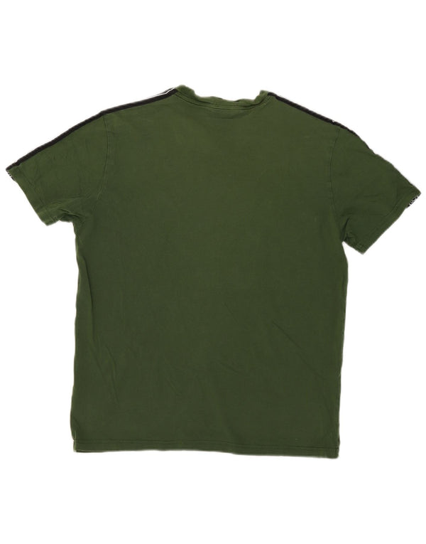 T-shirt grafica da uomo Champion Top verde medio color block