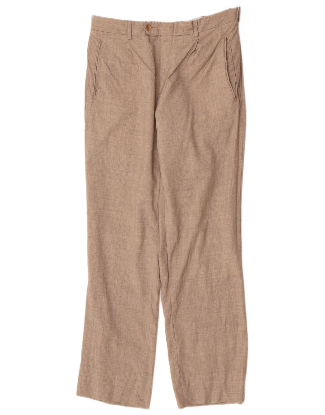 Pantaloni da abito dritti vintage da uomo W32 L30 Beige