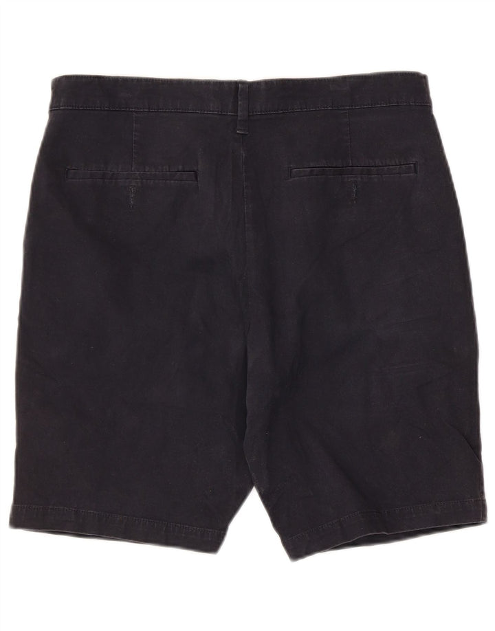 MARKS & SPENCER Pantaloncini chino da uomo vestibilità regolare W32 cotone blu navy medio