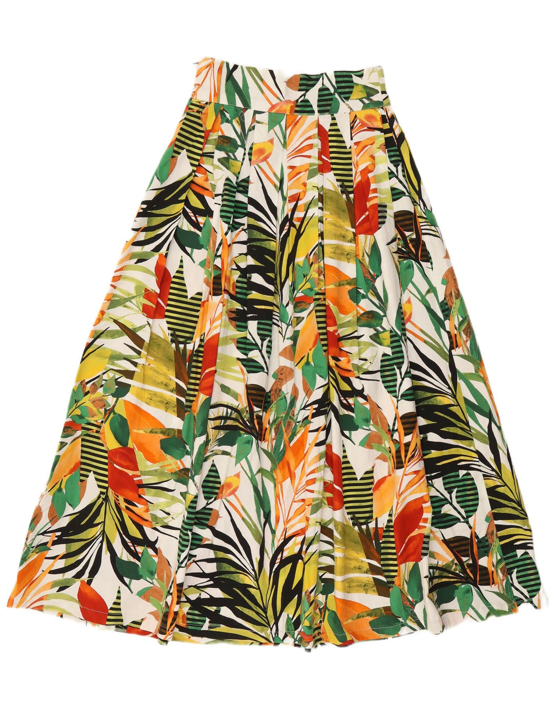 Gonna a trapezio da donna vintage W26 piccolo floreale multicolore