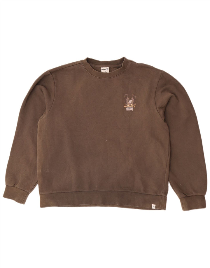 Felpa grafica da uomo Hurley Jumper XS in cotone marrone