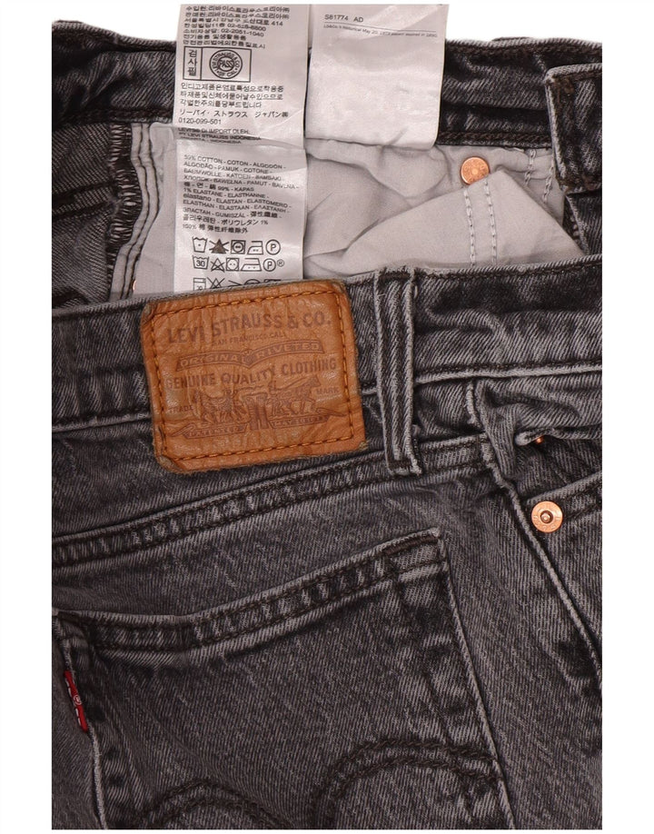 Jeans Levi's da donna affusolati con zeppa W26 L27 classico in cotone grigio