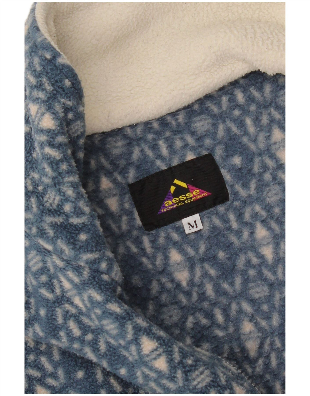 Maglione in pile da uomo con zip e collo Aesse, bianco medio, Fair Isle