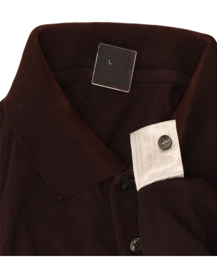 Polo da uomo Hugo Boss grande in cotone marrone