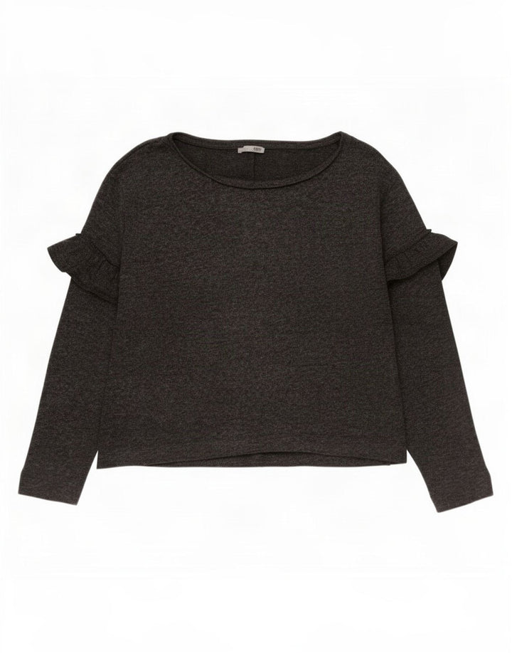 Top Zara da donna a maniche lunghe UK 14 Grigio medio