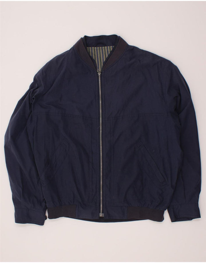 CASUALLAND Mens Bomber Jacket UK 42 XL Navy Blue Polyester Vintage Casualland and Second-Hand Casualland from Messina Hembry 