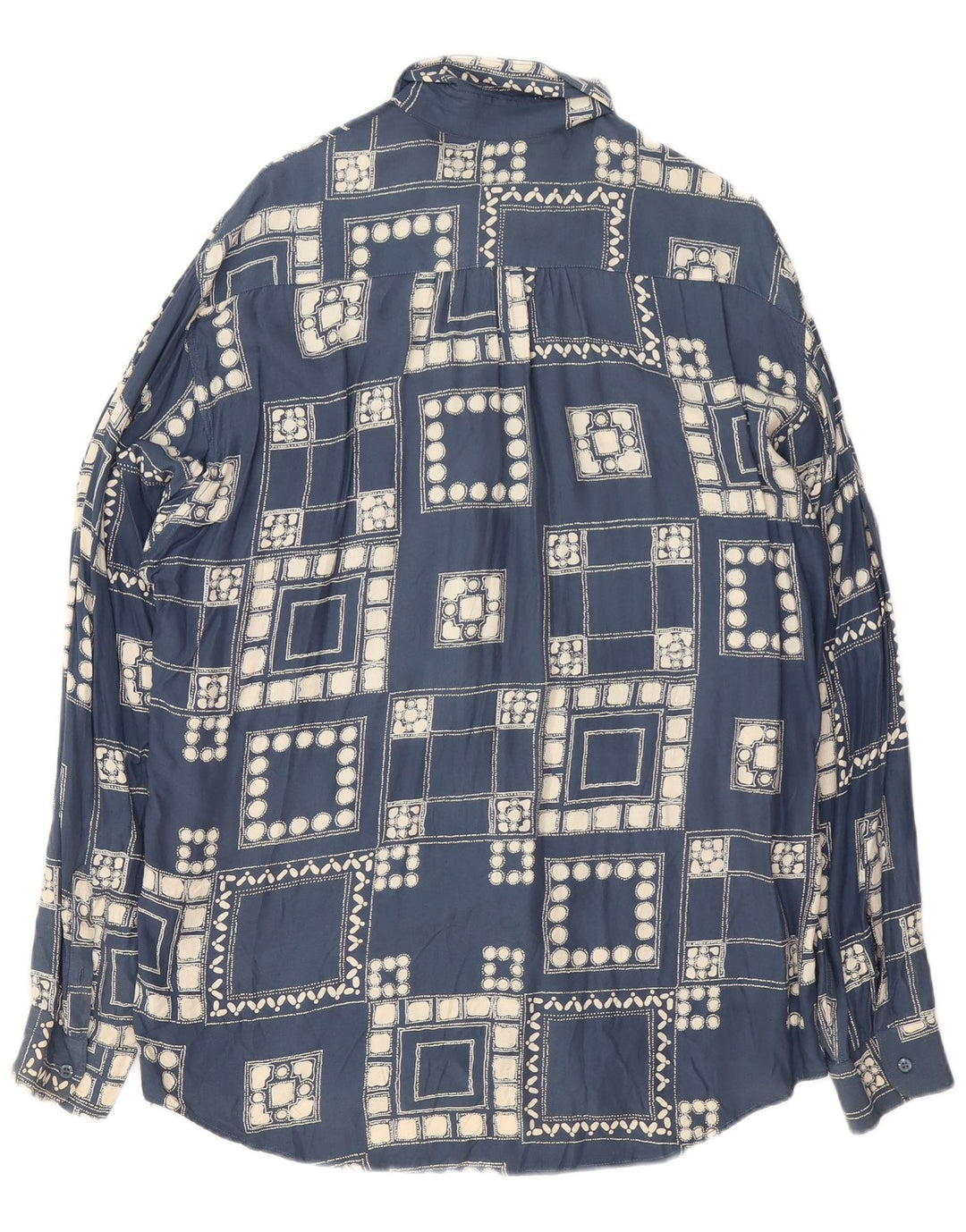 Camicia da uomo VINTAGE grande blu navy geometrica