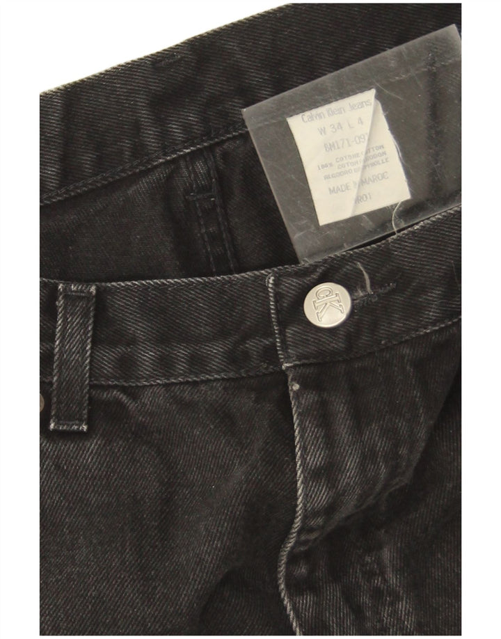 Jeans dritti da uomo Calvin Klein W34 L31 cotone nero