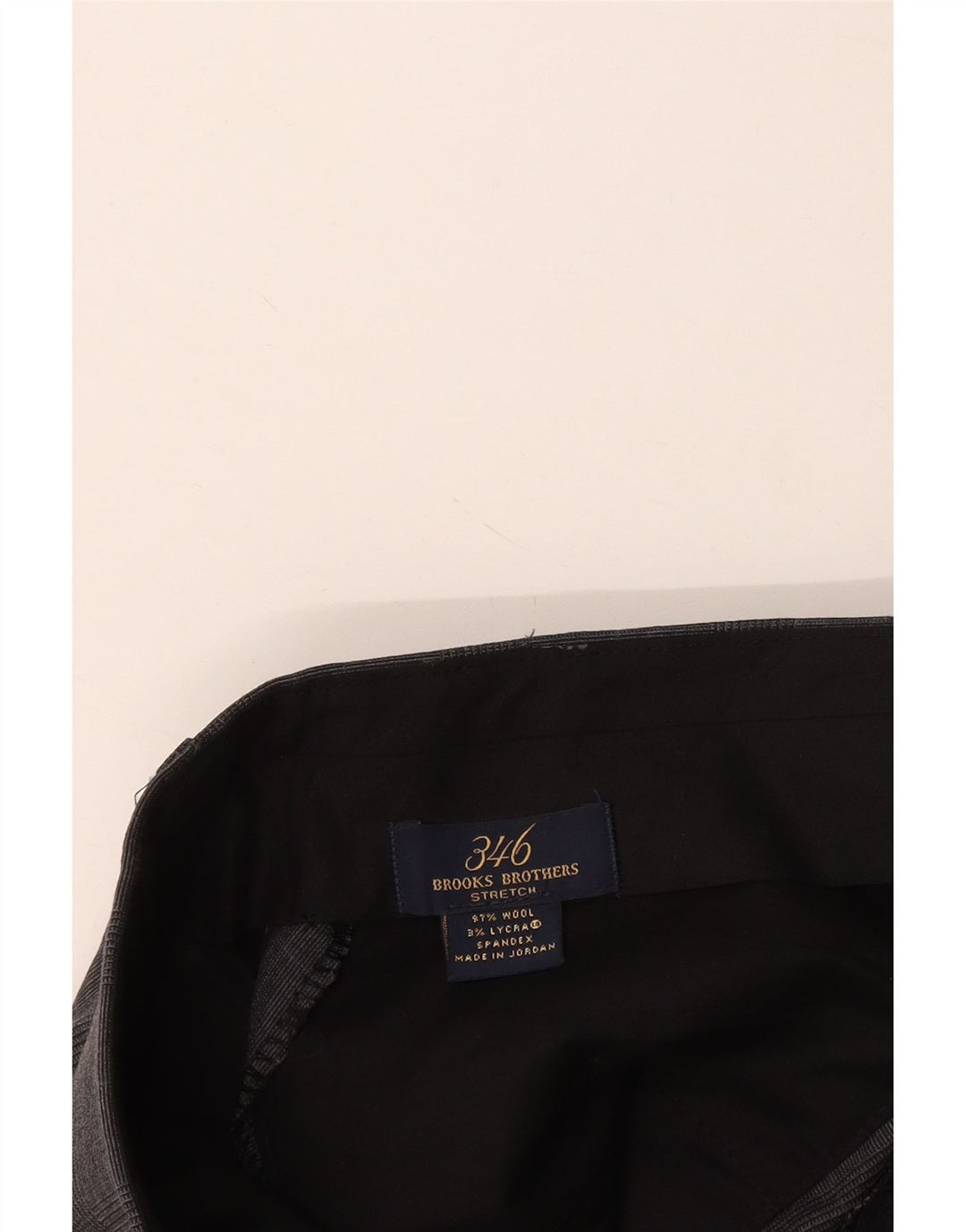 Pantaloni da abito dritti Brooks Brothers 346 da uomo W36 L31 lana a quadri grigi