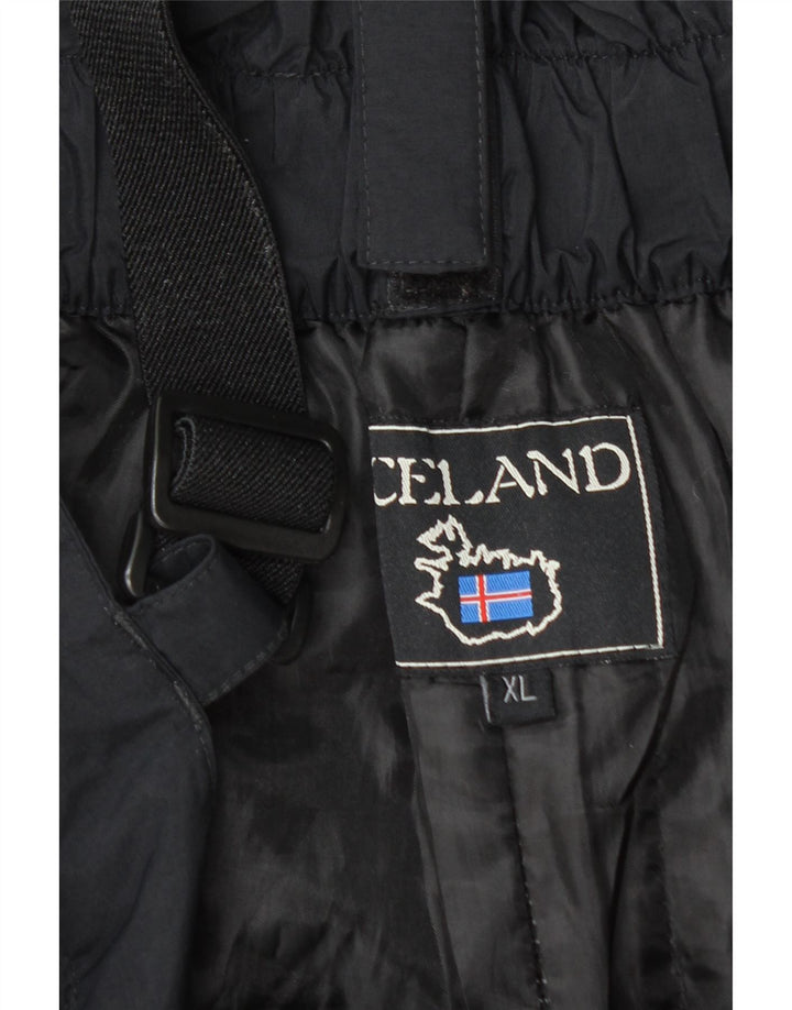 Pantaloni da sci salopette da uomo islandesi XL nylon nero
