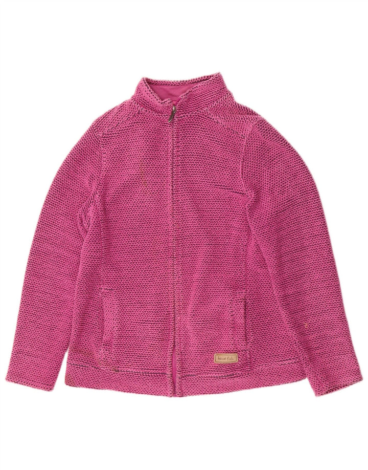 WEIRD FISH Womens Tracksuit Top Jacket UK 14 Large Pink Cotton