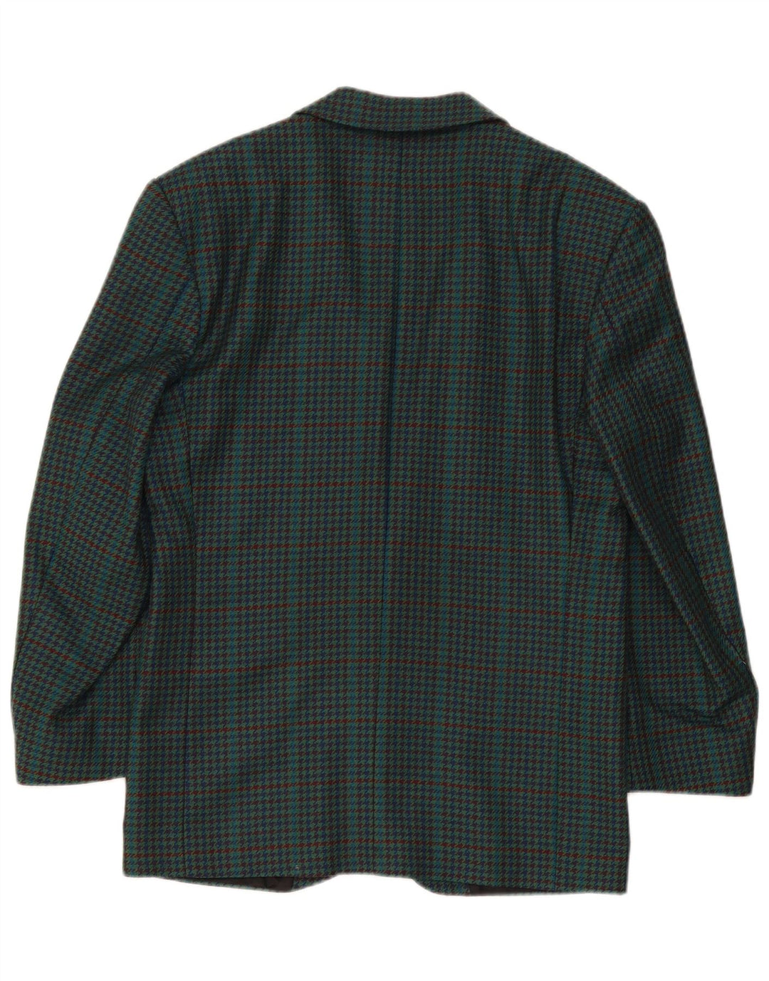 Giacca blazer vintage da uomo a 2 bottoni IT 46 piccolo verde pied de poule in lana vergine