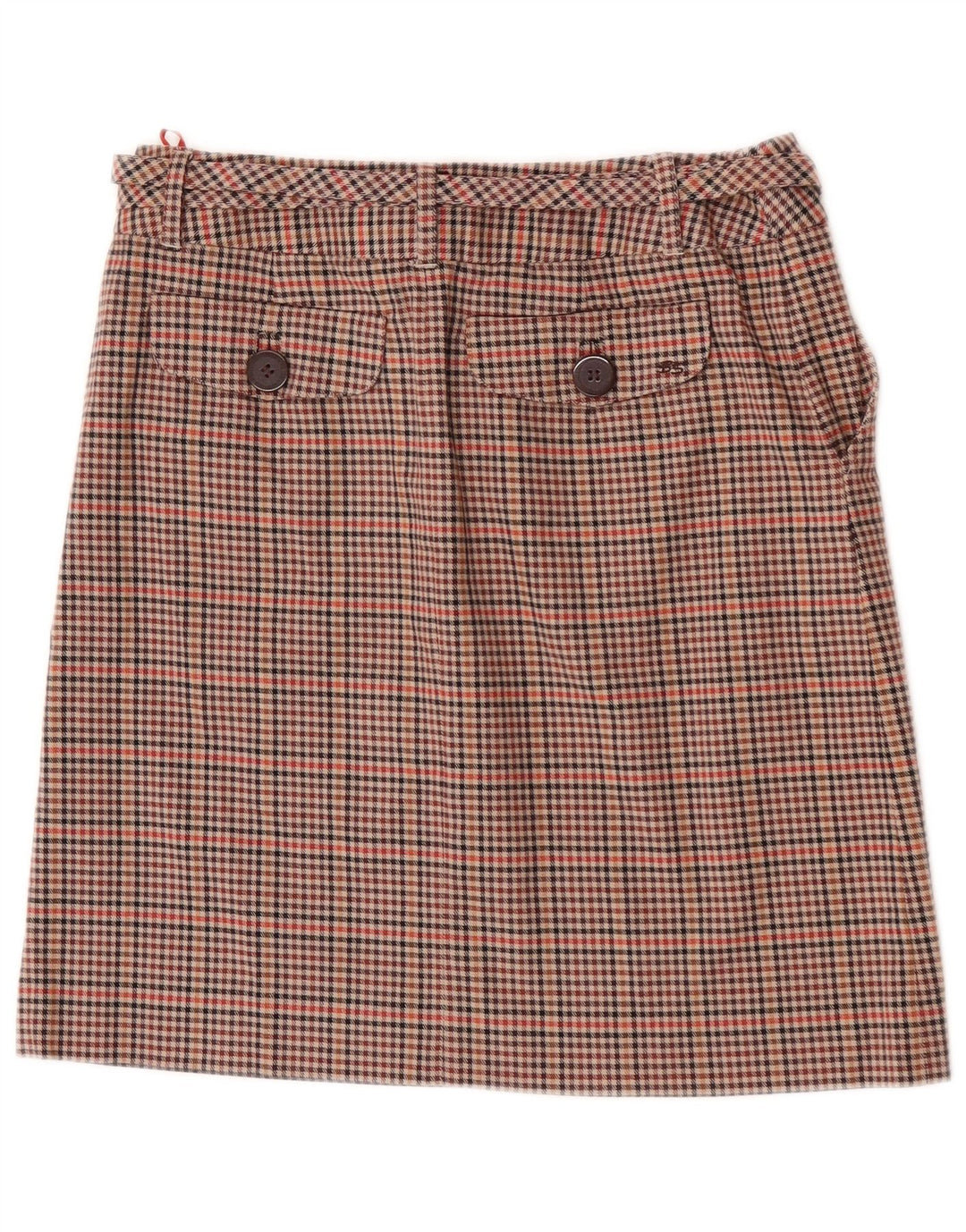 Minigonna da donna Ben Sherman piccola W27 in cotone a quadri marrone