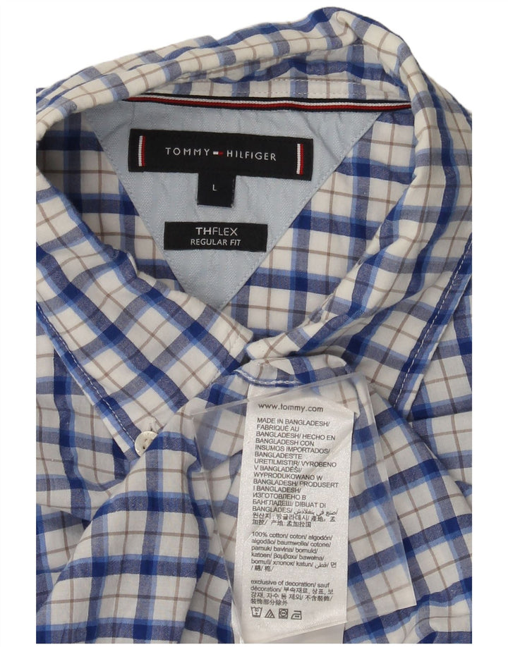 Camicia da uomo Regular Fit Tommy Hilfiger, cotone a quadri blu grandi