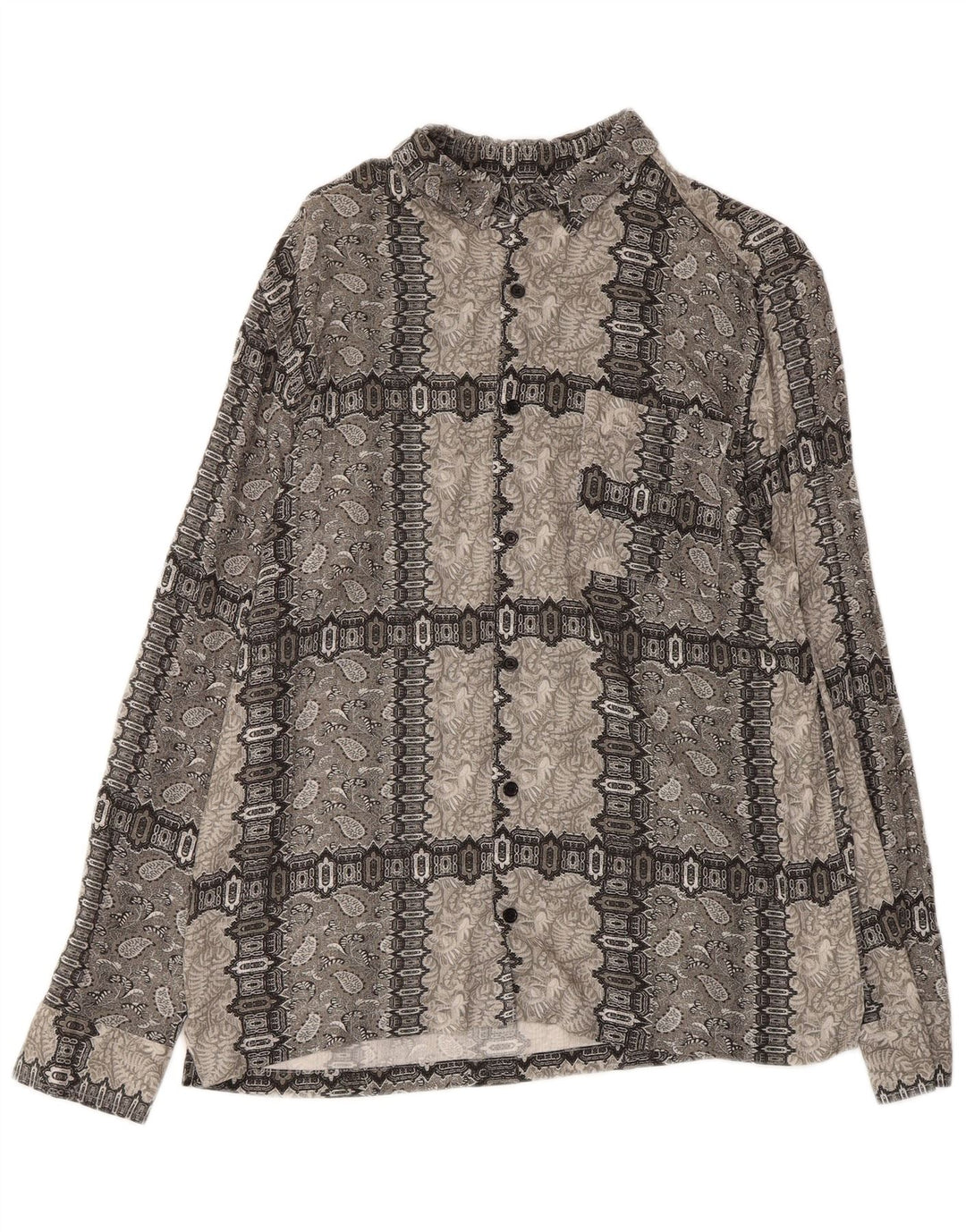 Camicia Uomo TOPMAN Viscosa Paisley Grigio Medio