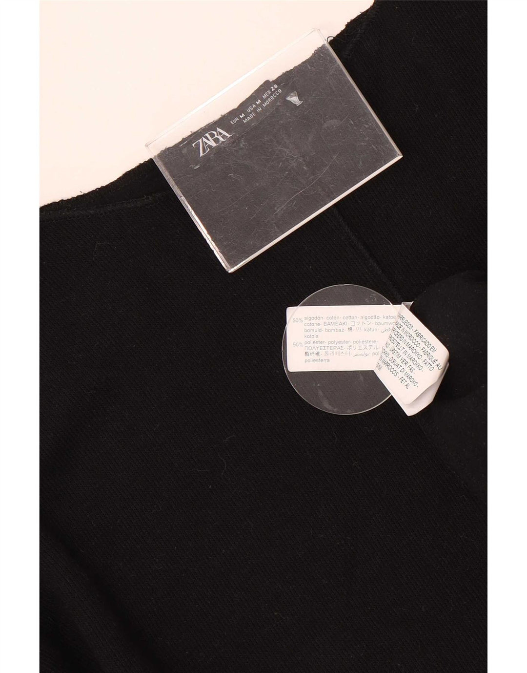 Top Zara da donna a maniche lunghe UK 14 cotone nero medio