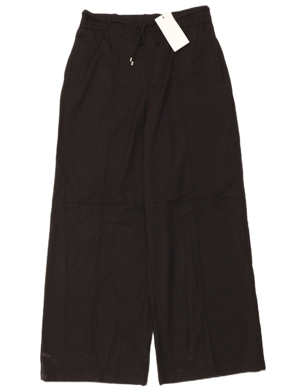 Pantaloni chino a gamba larga a vita alta da donna Zara grandi W30 L32 neri
