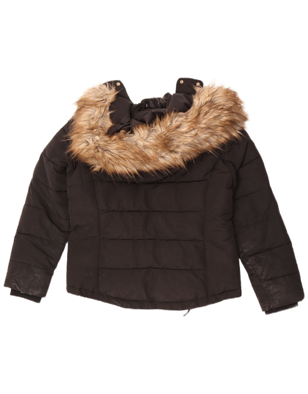 Giacca imbottita con cappuccio da donna Topshop UK 12 poliestere nero medio