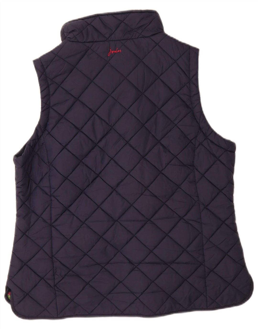 JOULES gilet trapuntato da donna UK 14 grande blu navy in poliammide