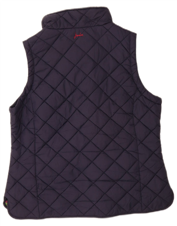 JOULES gilet trapuntato da donna UK 14 grande blu navy in poliammide