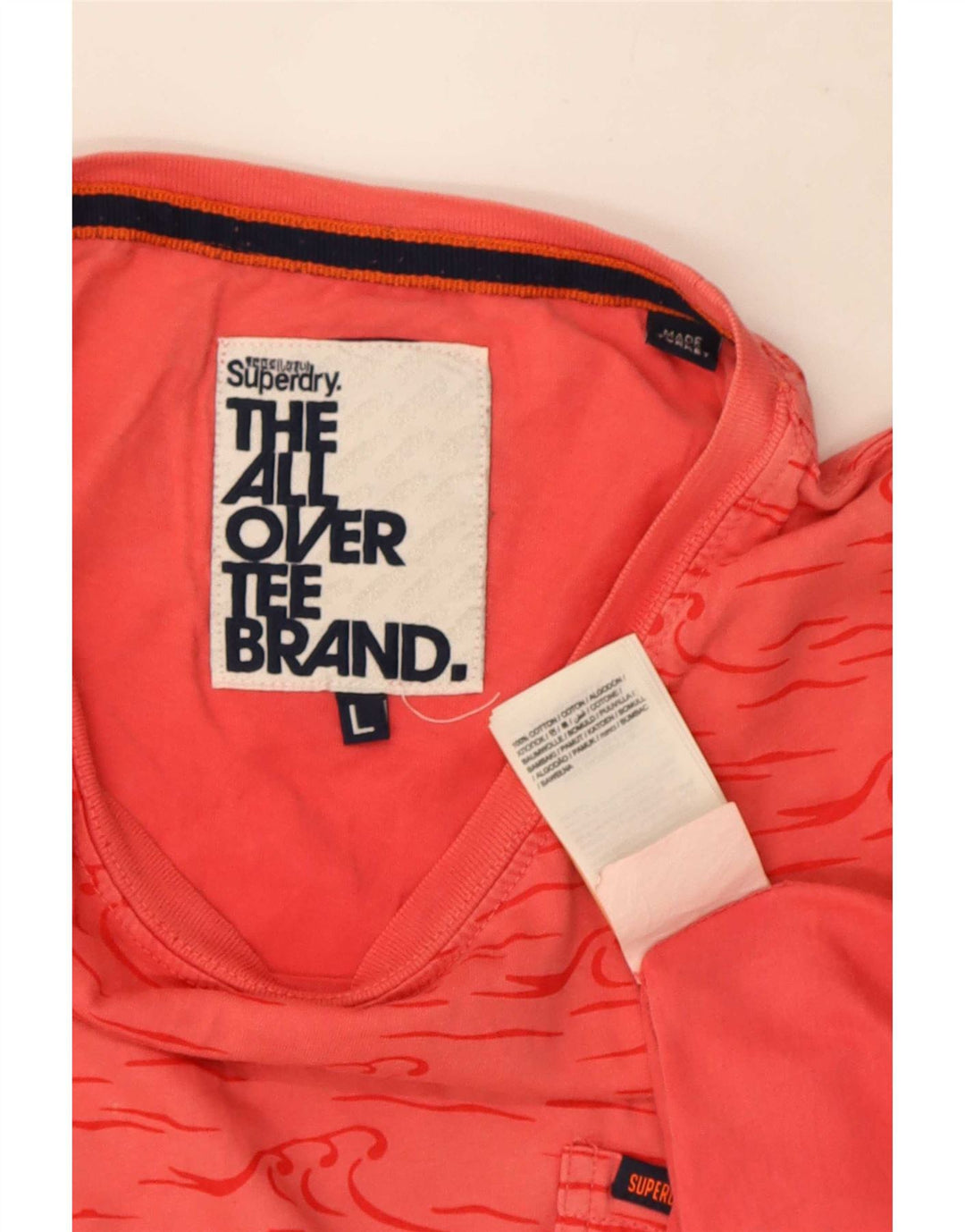 T-shirt grafica da uomo Superdry Top grande in cotone rosso