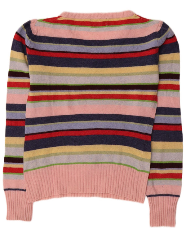 Maglione Kappa da donna con scollo a V UK 12 medio a righe multicolore