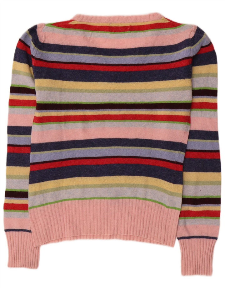 Maglione Kappa da donna con scollo a V UK 12 medio a righe multicolore