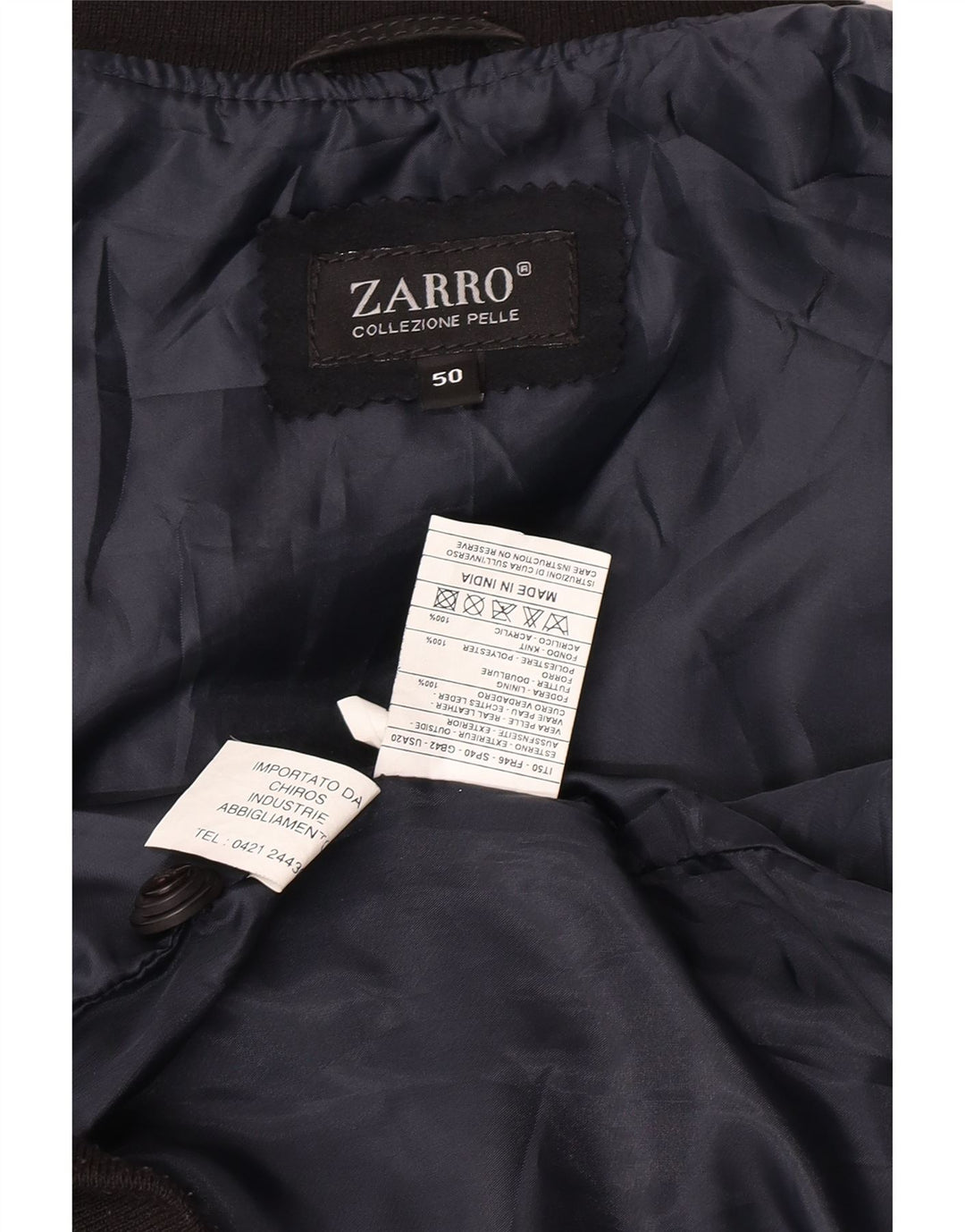 Giubbotto bomber in pelle scamosciata da uomo Zarro IT 50 Large in pelle nera