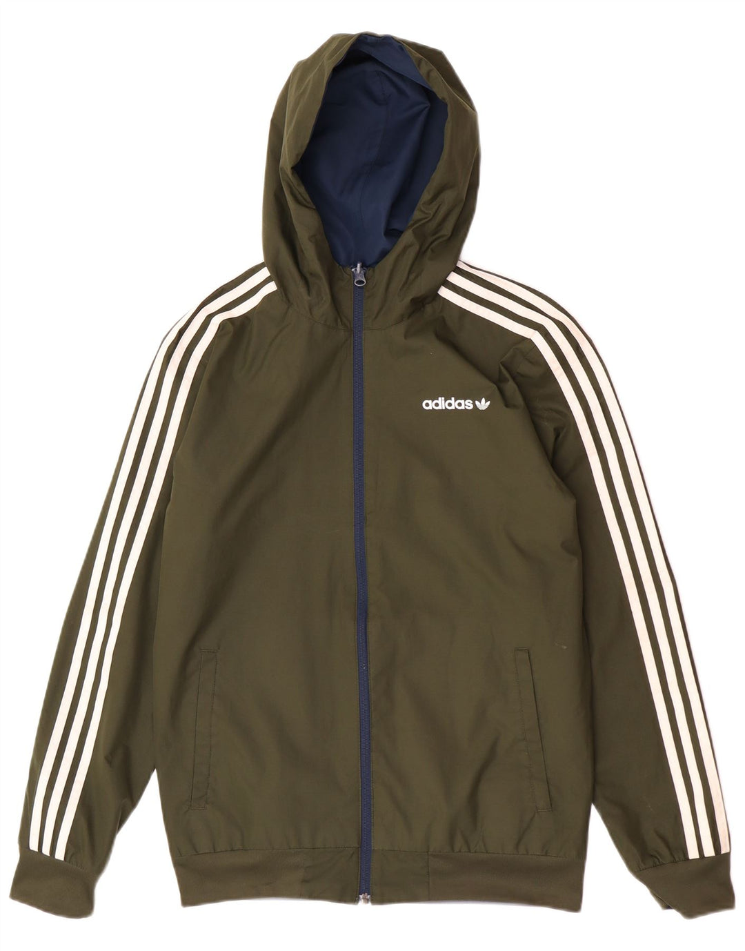 Giacca bomber reversibile da uomo con cappuccio Adidas UK 36 Small Khaki Poliestere